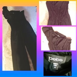 BEBE jump suite one shoulder ruffle size XS